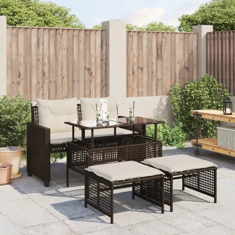 Modulaire tuinbank met beige materiaal en gepoedercoat staal afmetingen - Lichtgrijs / 4 - Modulaire tuinbanken