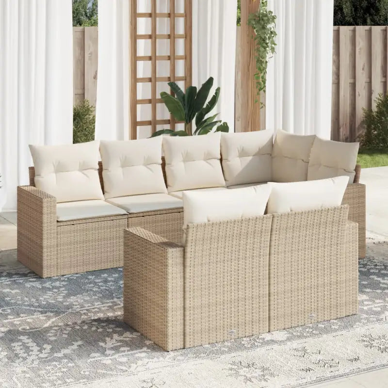 Modulaire tuinbank met beige materiaal en waterdichte tas voor buitengebruik - beige en crèmekleurig / 7 - Modulaire