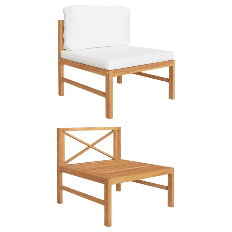 Modulaire tuinbank met fijn geschuurd hout en comfortabele kussens - Modulaire tuinbanken