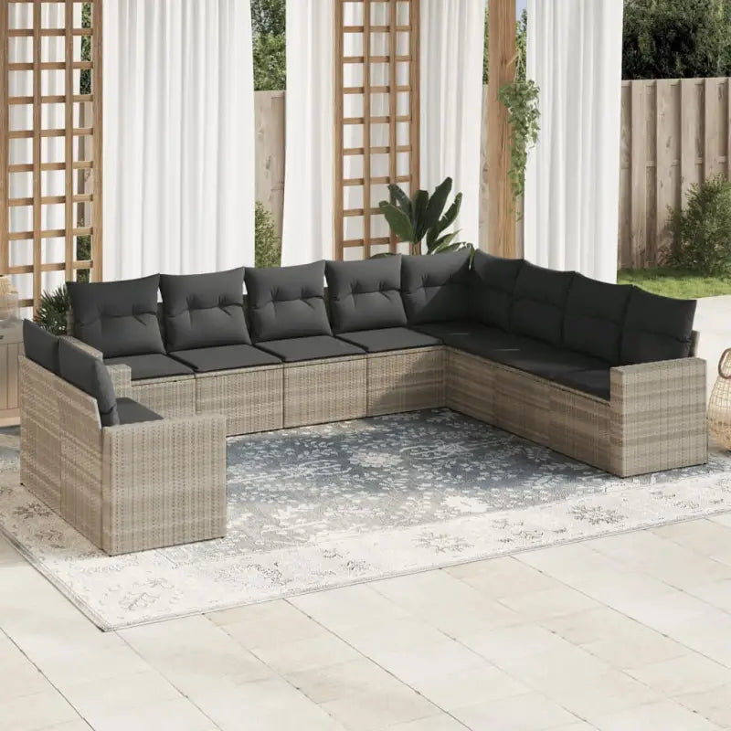 Modulaire tuinbank met gepoedercoat staal en waterdichte tas in beige materiaal - Lichtgrijs / 1 / Zonder tafel
