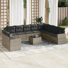 Modulaire tuinbank met gepoedercoat staal en waterdichte tas in beige materiaal - Grijs / 1 / Met tafel - Modulaire