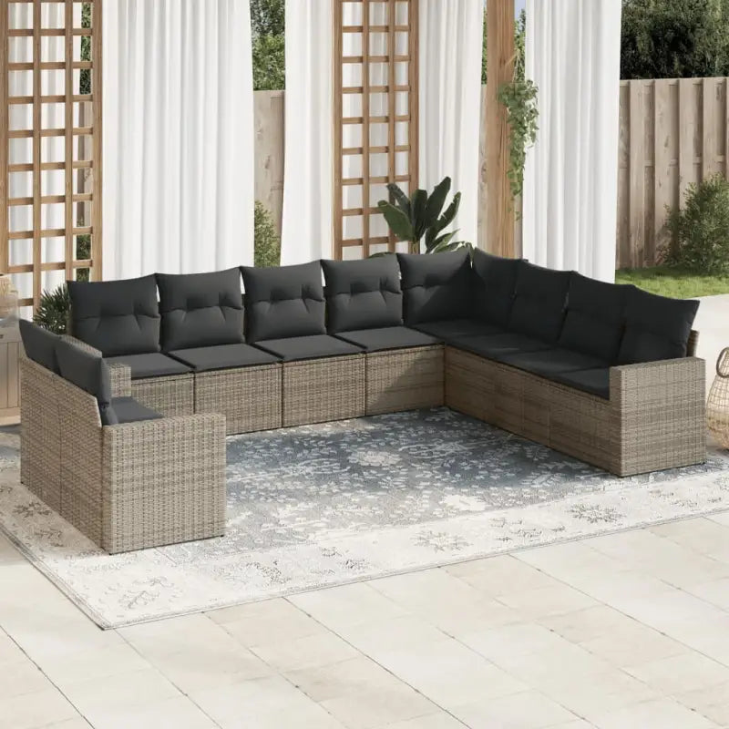 Modulaire tuinbank met gepoedercoat staal en waterdichte tas in beige materiaal - Grijs / 1 / Zonder tafel - Modulaire