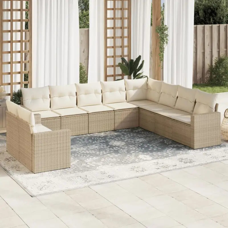 Modulaire tuinbank met gepoedercoat staal en waterdichte tas in beige materiaal - beige en crèmekleurig / 1 / Zonder