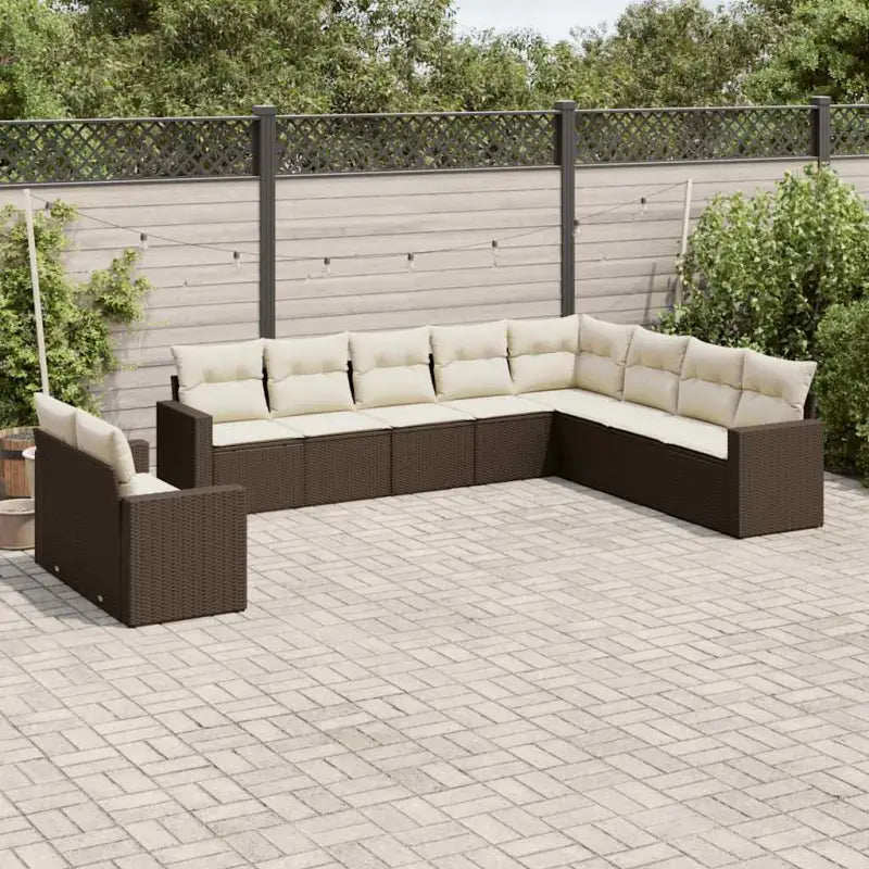 Modulaire tuinbank met gepoedercoat staal en waterdichte tas in beige materiaal - Bruin en crème / 1 / Zonder tafel