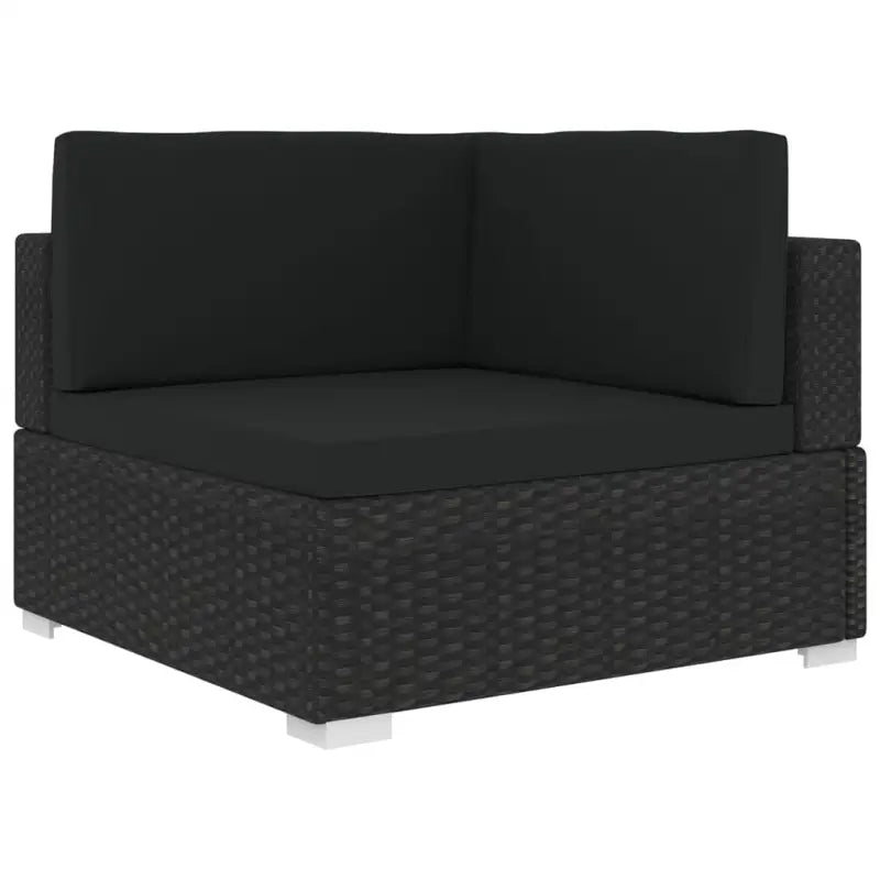 Modulaire tuinbank met gepoedercoat stalen frame voor buitengebruik - Zwart / 1 / Hoekbank - Modulaire tuinbanken
