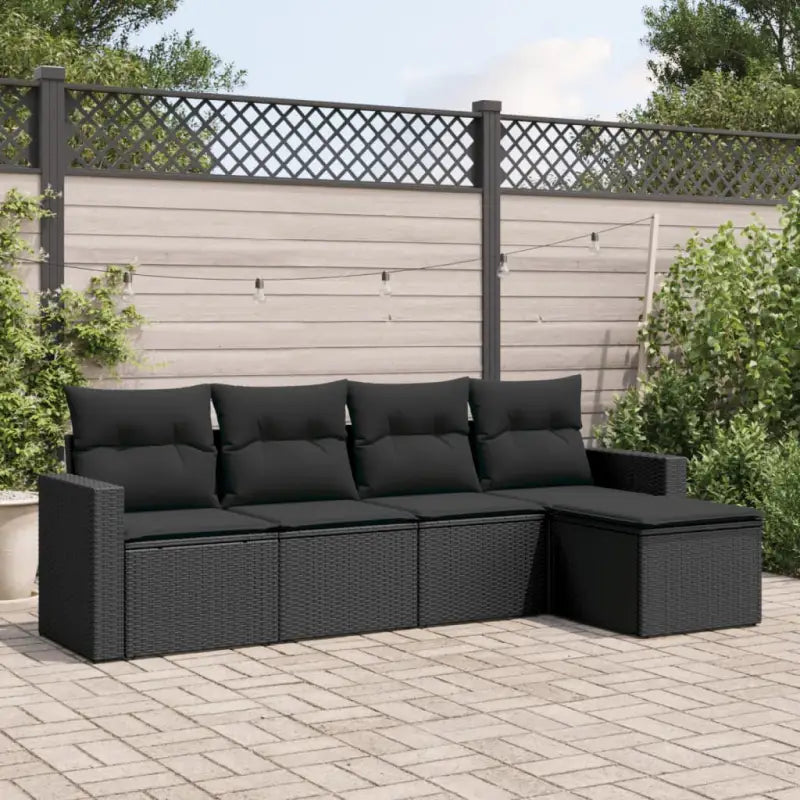 Modulaire tuinbank met grijs materiaal en gepoedercoat staal afmetingen - Zwart / 1 / Zonder tafel - Modulaire