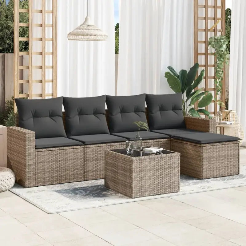 Modulaire tuinbank met grijs materiaal en gepoedercoat staal afmetingen - Grijs / 1 / Met tafel - Modulaire tuinbanken