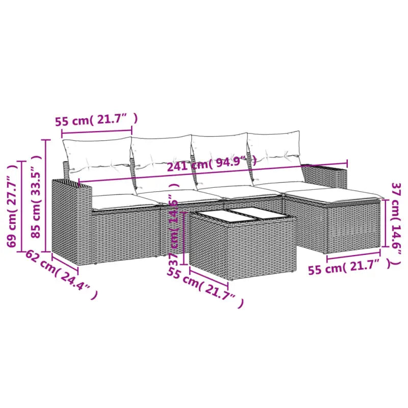 Modulaire tuinbank met grijs materiaal en gepoedercoat staal afmetingen - Modulaire tuinbanken