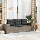 Modulaire tuinbank met poly rattan en comfortabele zitervaring - Grijs / 1 / Zonder tafel - Modulaire tuinbanken