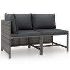 Modulaire tuinbank met waterbestendige PE-rattan tafel - Grijs / 1 / hoek + midden - Modulaire tuinbanken