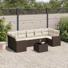 Modulaire tuinbank met waterdichte tas en beige materiaal van gepoedercoat staal - Bruin en crème / 8 - Modulaire