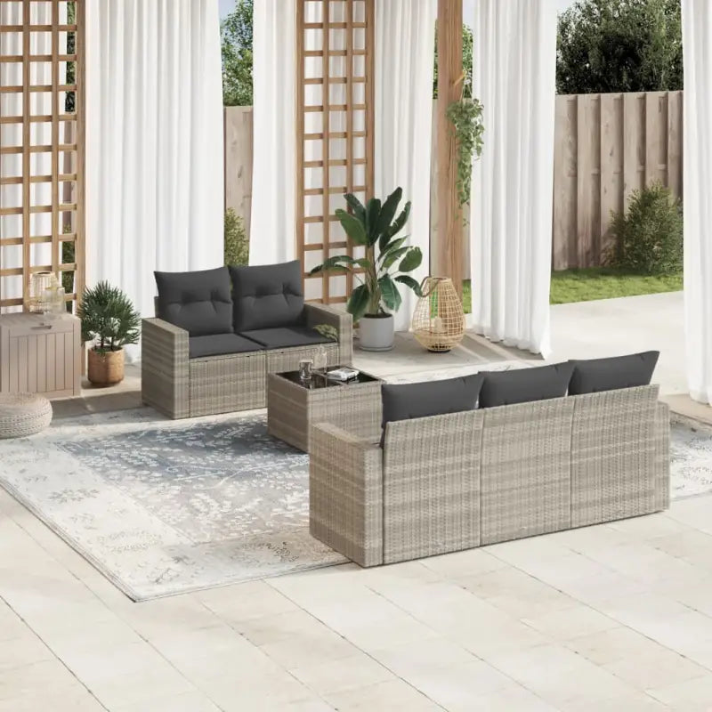 Modulaire tuinbank met waterdichte tas en beige materiaal van gepoedercoat staal - Lichtgrijs / 6 - Modulaire tuinbanken