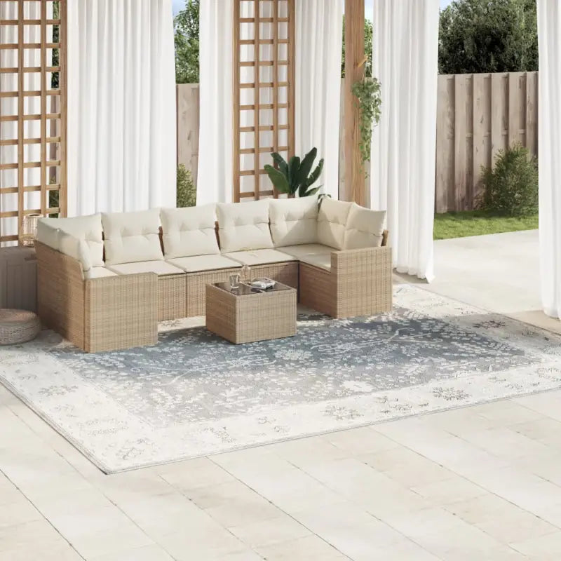 Modulaire tuinbank met waterdichte tas en beige materiaal van gepoedercoat staal - beige en crèmekleurig / 8