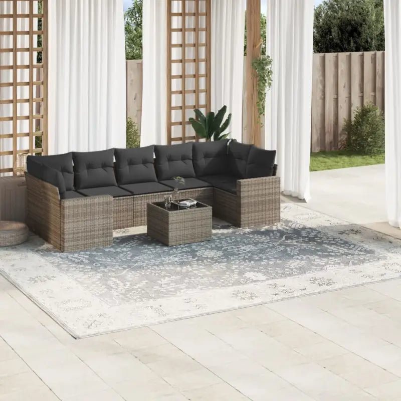 Modulaire tuinbank met waterdichte tas en beige materiaal van gepoedercoat staal - Grijs / 8 - Modulaire tuinbanken