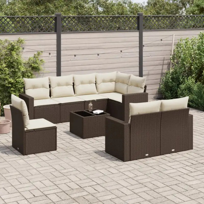 Modulaire tuinbank met waterdichte tas en beige materiaal - Bruin en crème / 1 / Met tafel - Modulaire tuinbanken