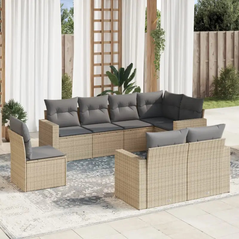 Modulaire tuinbank met waterdichte tas en beige materiaal - Beige en grijs / 1 / Zonder tafel - Modulaire tuinbanken