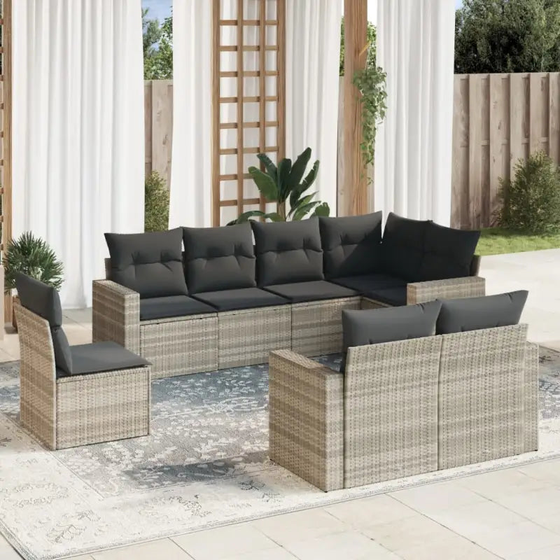 Modulaire tuinbank met waterdichte tas en beige materiaal - Lichtgrijs / 1 / Zonder tafel - Modulaire tuinbanken