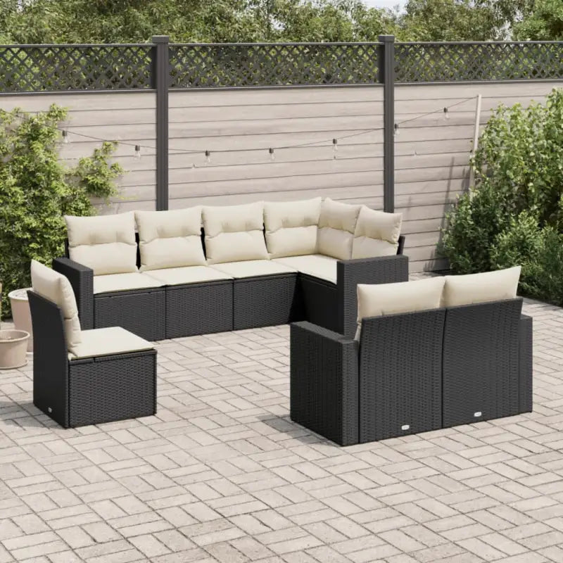 Modulaire tuinbank met waterdichte tas en beige materiaal - Zwart en crème / 1 / Zonder tafel - Modulaire tuinbanken