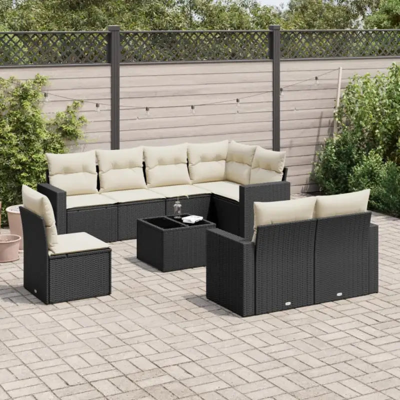 Modulaire tuinbank met waterdichte tas en beige materiaal - Zwart en crème / 1 / Met tafel - Modulaire tuinbanken