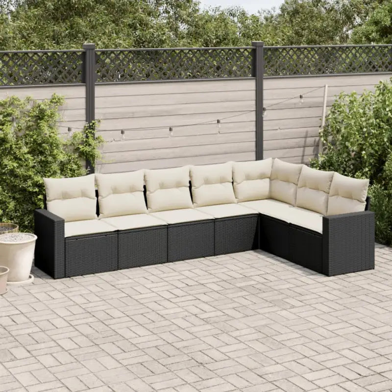 Modulaire tuinbank met waterdichte tas en gepoedercoat staal in beige - Zwart en crème / 1 / Zonder tafel - Modulaire