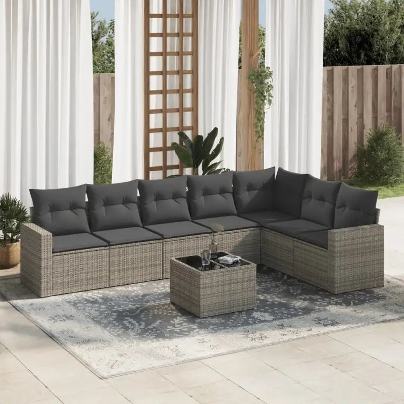 Modulaire tuinbank met waterdichte tas en gepoedercoat staal in beige - Grijs / 1 / Met tafel - Modulaire tuinbanken