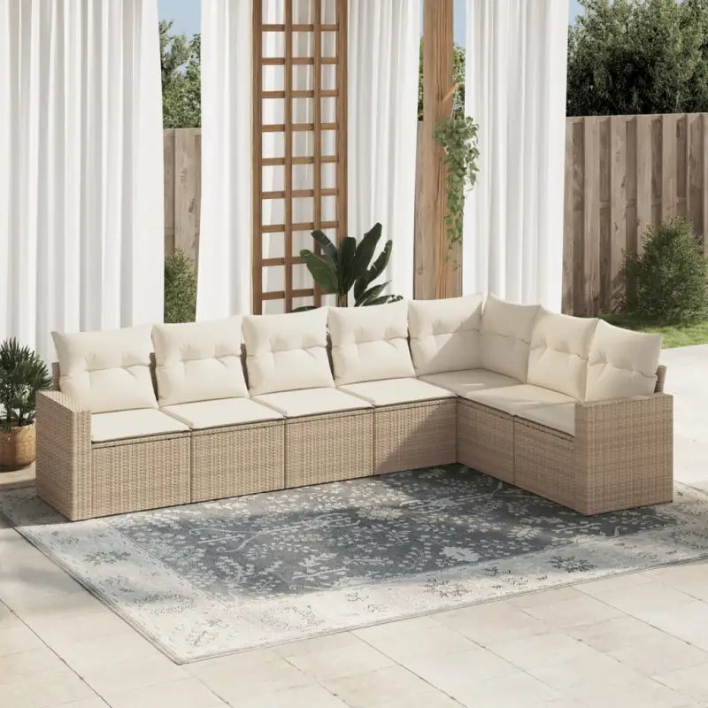 Modulaire tuinbank met waterdichte tas en gepoedercoat staal in beige - beige en crèmekleurig / 1 / Zonder tafel