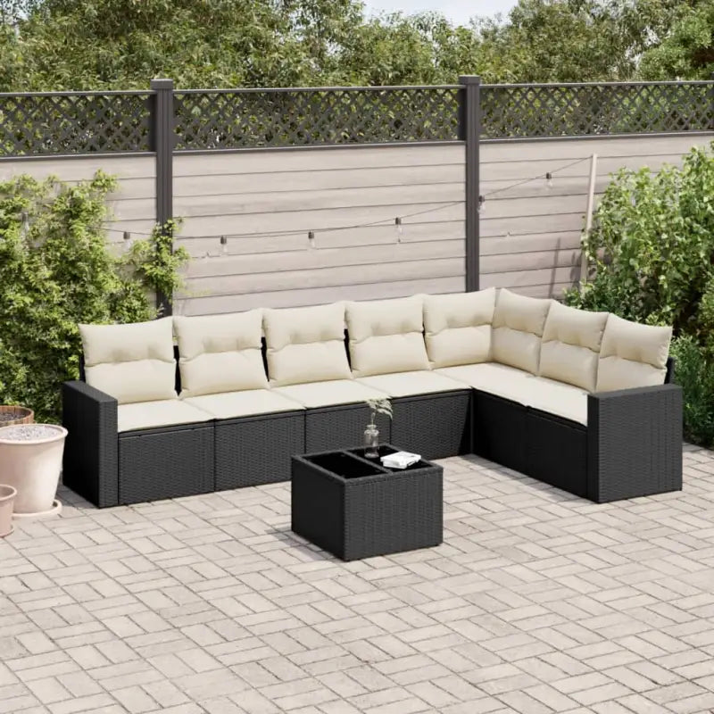 Modulaire tuinbank met waterdichte tas en gepoedercoat staal in beige - Zwart en crème / 1 / Met tafel - Modulaire