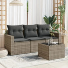 Modulaire tuinbank met waterdichte tas en poly rattan voor buitenplezier - Grijs / 1 / Met tafel - Modulaire tuinbanken