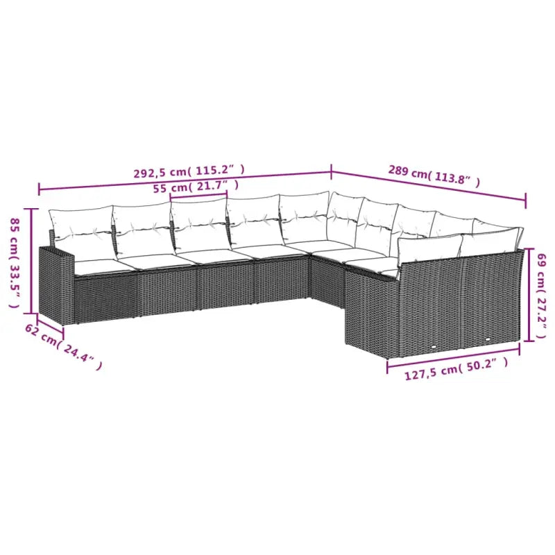 Modulaire tuinbank met waterdichte tas en zwart gepoedercoat staal - Modulaire tuinbanken