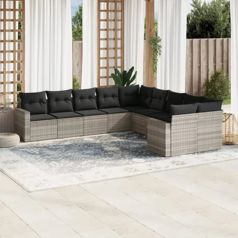 Modulaire tuinbank met waterdichte tas en zwart gepoedercoat staal - Lichtgrijs en donkergrijs / 1 / Zonder tafel