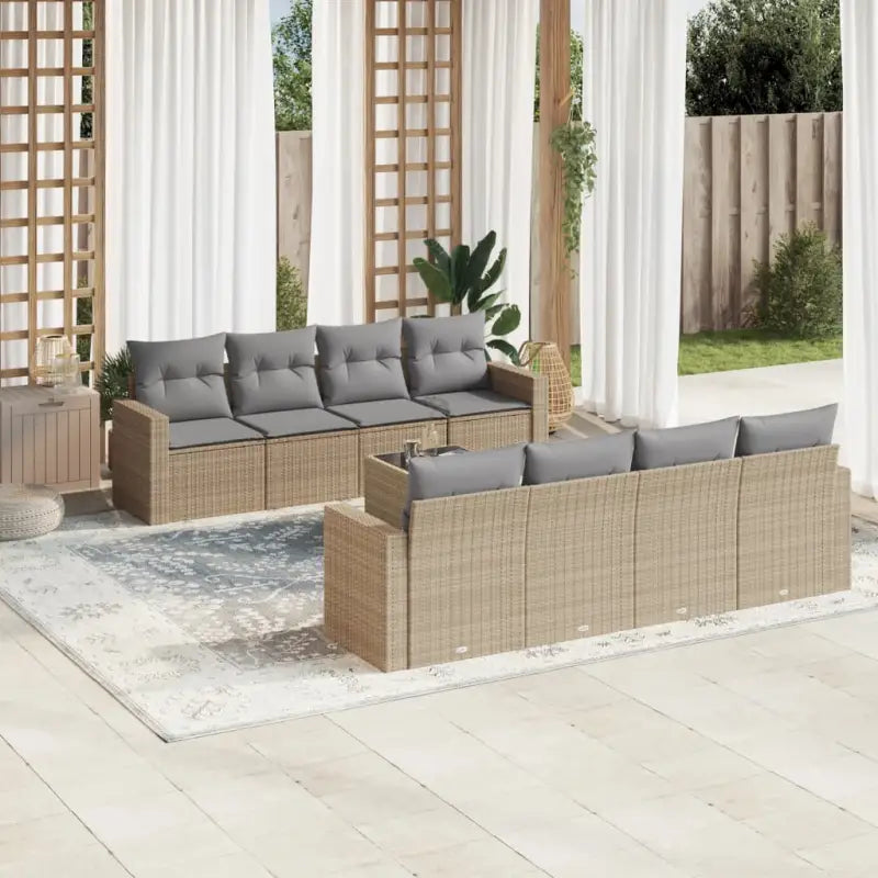 Modulaire tuinbank met waterdichte tas en zwart gepoedercoat staal - Beige en grijs / 9 - Modulaire tuinbanken