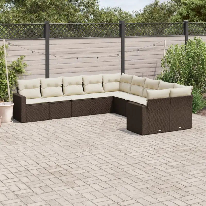 Modulaire tuinbank met waterdichte tas en zwart gepoedercoat staal - Bruin en crème / 1 / Zonder tafel - Modulaire