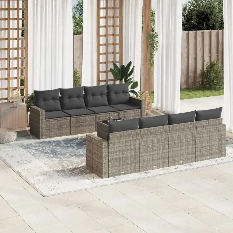 Modulaire tuinbank met waterdichte tas en zwart gepoedercoat staal - Grijs / 9 - Modulaire tuinbanken
