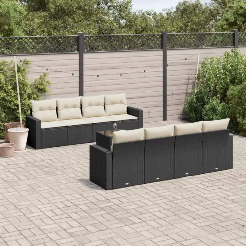 Modulaire tuinbank met waterdichte tas en zwart gepoedercoat staal - Zwart en crème / 9 - Modulaire tuinbanken