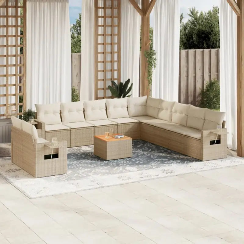 Modulaire tuinbank met zwart materiaal en gepoedercoat staal Afmetingen - beige en crèmekleurig / 1 - Modulaire