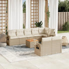 Modulaire tuinbank met zwart materiaal en gepoedercoat staal afmetingen - Beige / 1 / hoek + Tafel + 3x midden
