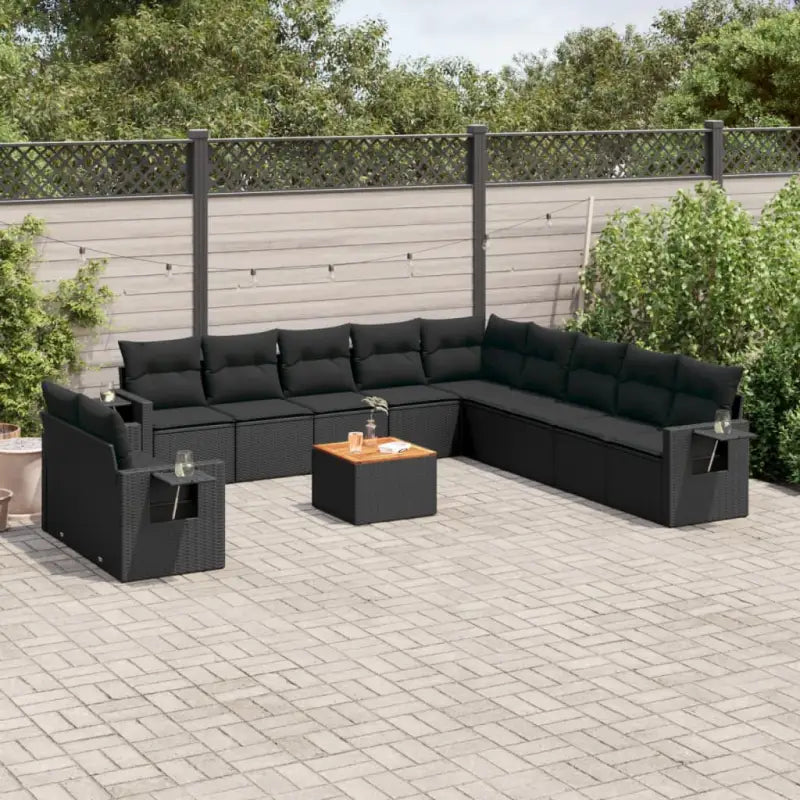 Modulaire tuinbank met zwart materiaal en gepoedercoat staal Afmetingen - Zwart / 1 - Modulaire tuinbanken