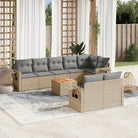 Modulaire tuinbank met zwart materiaal en gepoedercoat staal afmetingen - Beige en grijs / 1 / hoek + Tafel + 3x midden
