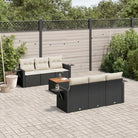 Modulaire tuinbank set met beige materiaal en gepoedercoat staal - Zwart en crème / 1 - Modulaire tuinbanken