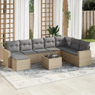 Modulaire tuinbank set met waterdichte tas en beige gepoedercoat staal - Beige en grijs / 1 / Met tafel - Modulaire
