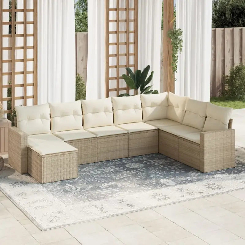 Modulaire tuinbank set met waterdichte tas en beige gepoedercoat staal - beige en crèmekleurig / 1 / Zonder tafel