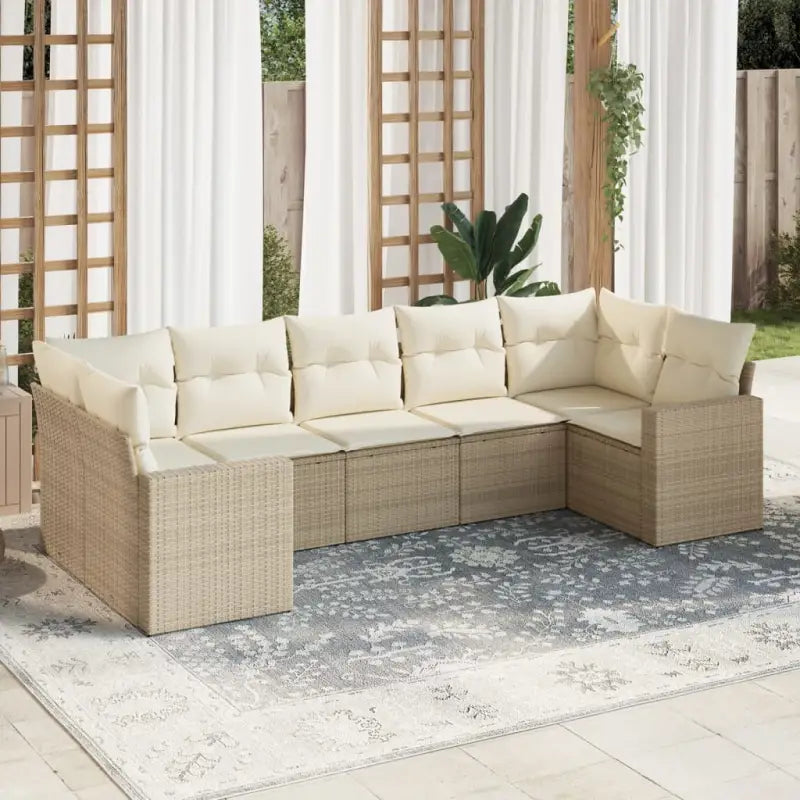 Modulaire tuinbank set met waterdichte tas en beige materiaal - beige en crèmekleurig / 7 - Modulaire tuinbanken