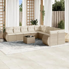 Modulaire tuinbank set met zwart gepoedercoat staal voor buitenplezier - beige en crèmekleurig / 1 / Met tafel