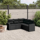 Modulaire tuinbank van beige materiaal en gepoedercoat staal - Zwart / 1 / Zonder tafel - Modulaire tuinbanken