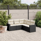 Modulaire tuinbank van beige materiaal en gepoedercoat staal - Zwart en crème / 1 / Zonder tafel - Modulaire tuinbanken