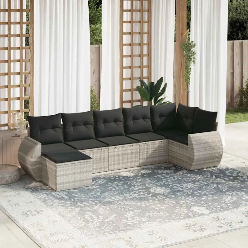 Modulaire tuinbank van gepoedercoat staal met beige materiaal - Lichtgrijs / 1 / Zonder tafel - Modulaire tuinbanken