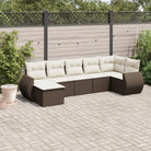 Modulaire tuinbank van gepoedercoat staal met beige materiaal - Bruin / 1 / Zonder tafel - Modulaire tuinbanken