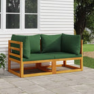 Modulaire tuinbank van massief acaciahout met comfortabele vulling - Groen / 1 / Hoekbank (2 st) - Modulaire tuinbanken
