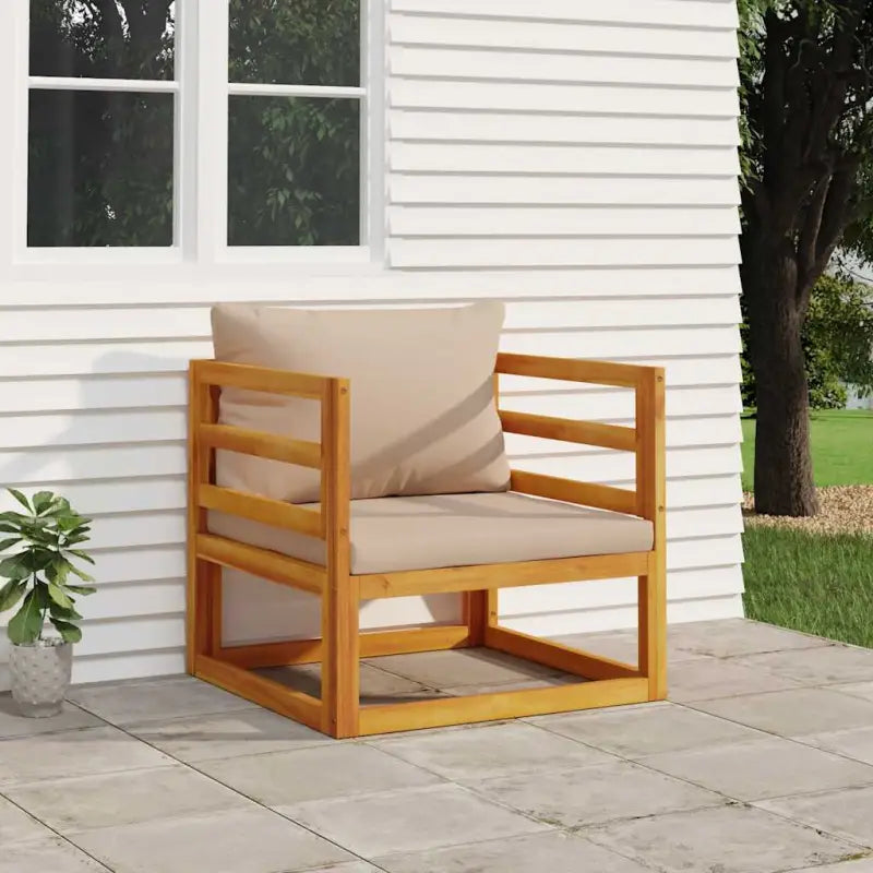 Modulaire tuinbank van massief acaciahout met comfortabele vulling - Taupe / 1 / Fauteuil - Modulaire tuinbanken