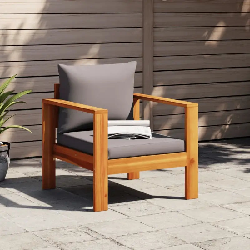 Modulaire tuinbank van massief acaciahout met wasbare hoes en eenvoudig schoon te maken - Donkergrijs / 1 / Fauteuil